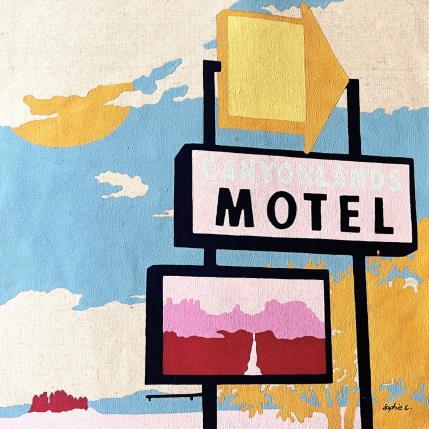 Painting Arizona motel by Sophie L. | Painting Figurative Acrylic Landscapes
