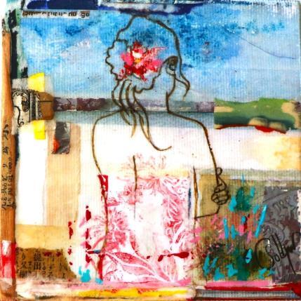 Gemälde F1 No Name 10029-1558-20240618-2 von Sablyne | Gemälde Art brut Acryl, Blattgold, Holz, Papier, Pastell, Pigmente, Tinte, Upcycling