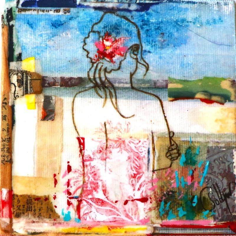 Painting F1 No Name 10029-1558-20240618-2 by Sablyne | Painting Raw art Wood Acrylic Ink Pastel Gold leaf Upcycling Paper Pigments