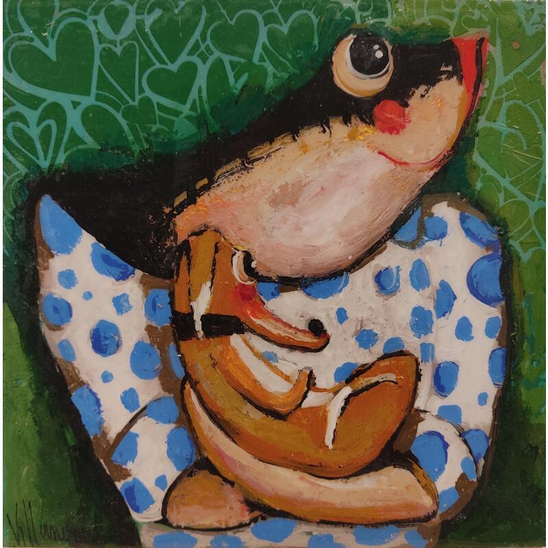 Gemälde Pescadora von Villanueva Puigdelliura Natalia | Gemälde Figurativ Tiere Acryl Harz