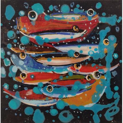 Gemälde Familia Novengando von Villanueva Puigdelliura Natalia | Gemälde Figurativ Acryl, Harz Marine, Tiere