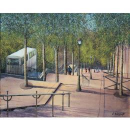 Peinture Les grands escaliers de Paris par Dessapt Elika | Tableau Impressionnisme Acrylique, Sable Scènes de vie, Urbain