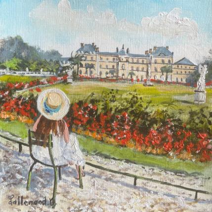 Peinture Jardin des Tuileries par Lallemand Yves | Tableau Figuratif Acrylique Urbain