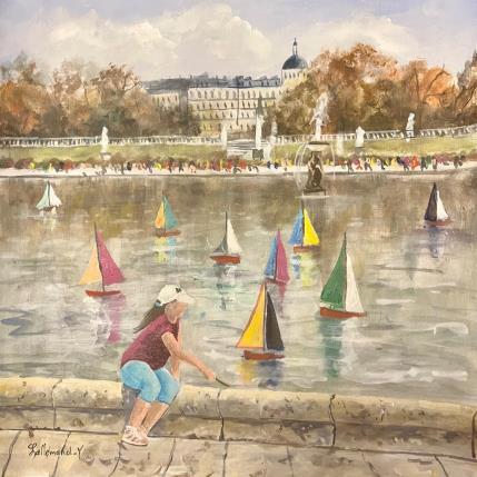 Peinture Jardin du Luxembourg par Lallemand Yves | Tableau Figuratif Acrylique Urbain