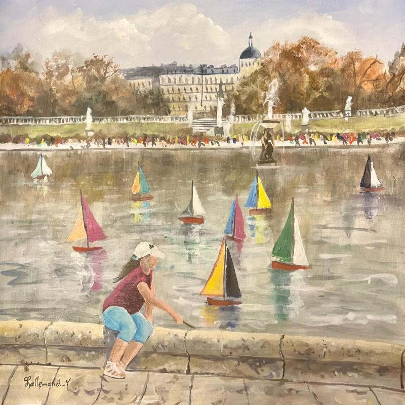 Peinture Jardin du Luxembourg par Lallemand Yves | Tableau Figuratif Urbain Acrylique