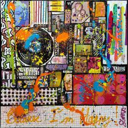 Peinture Because I'm happy!  par Costa Sophie | Tableau