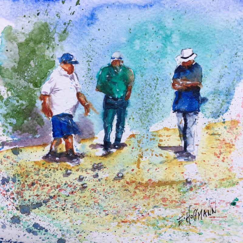 Pintura Nice Rencontre décisive por Hoffmann Elisabeth | Pintura Figurativo Urbano Life style Acuarela