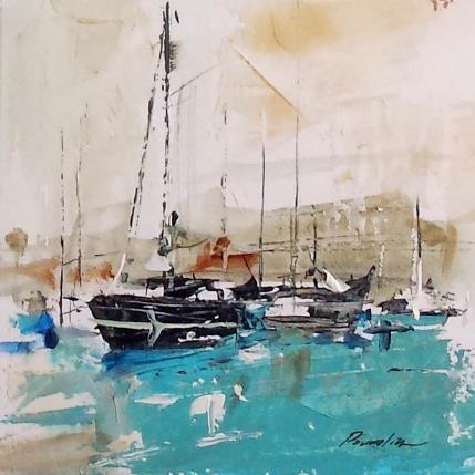 Painting la rade by Poumelin Richard | Painting Figurative Acrylic, Oil Marine