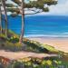 Painting Les pins le long du chemin by Alice Roy | Painting Figurative Landscapes Marine Nature Acrylic