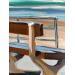 Peinture F3 le banc sur la digue par Alice Roy | Tableau Figuratif Paysages Marine Nature Acrylique