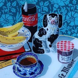 Peinture Francis préférait boire chaud par Auriol Philippe | Tableau Figuratif Acrylique, Plexiglas, Posca Natures mortes