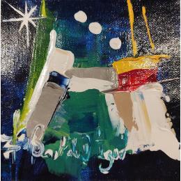 Painting Petite régate  by Bastide d´Izard Armelle | Painting Abstract Acrylic Marine, Sport