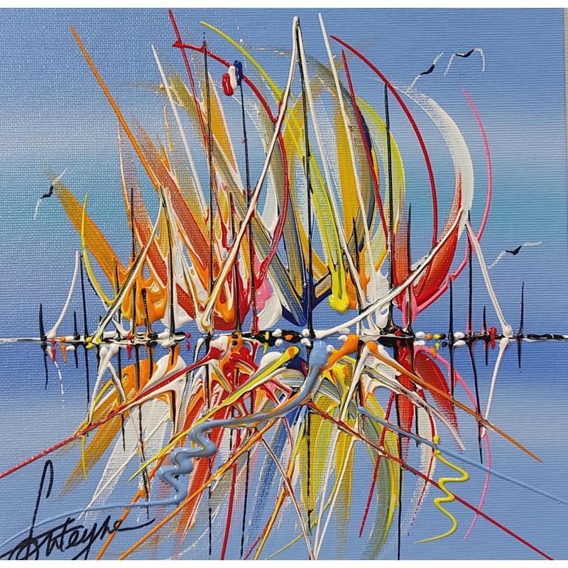 Painting Pulsion de couleurs en mer by Fonteyne David | Painting Figurative Marine Acrylic