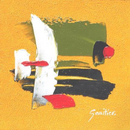 Painting Jaune soleil by Gaultier Dominique | Painting Abstract Oil Minimalist