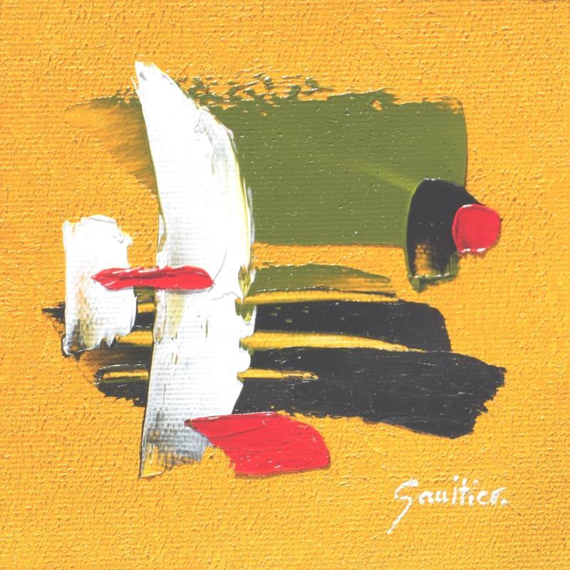 Painting Jaune soleil by Gaultier Dominique | Painting Abstract Minimalist Oil