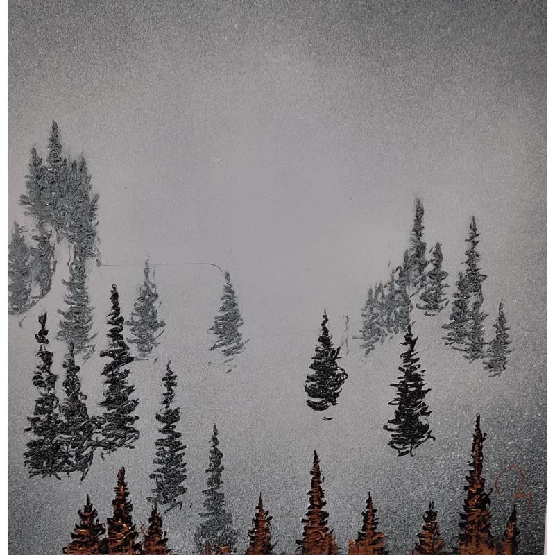 Peinture Lost par Rey Julien | Tableau Figuratif Noir & blanc Feuille d'or