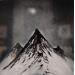Painting Montain pass by Rey Julien | Painting Figurative Nature Black & White Gold leaf