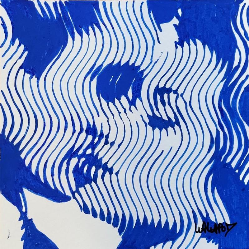 Peinture Mini baiser bleu par Wawapod | Tableau Pop-art Portraits Icones Pop Acrylique Posca