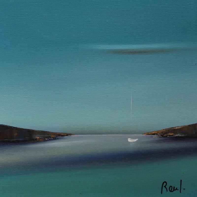 Peinture Instant d'émotion 64 par Roussel Marie-Ange et Fanny | Tableau Figuratif Marine Minimaliste Huile