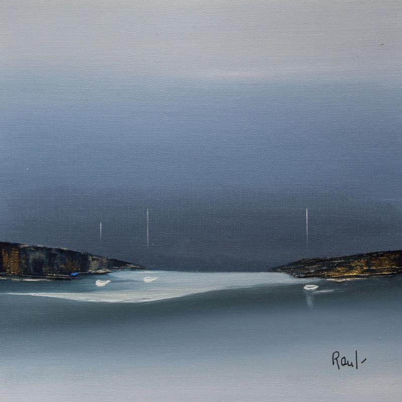 Peinture Douceur marine 64 par Roussel Marie-Ange et Fanny | Tableau Figuratif Marine Minimaliste Huile