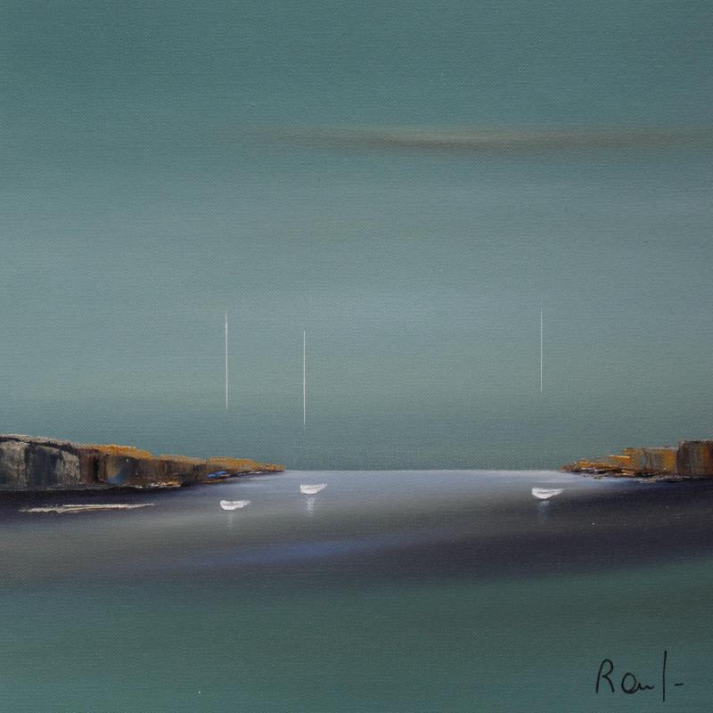 Peinture Impression marine 64 par Roussel Marie-Ange et Fanny | Tableau Figuratif Marine Minimaliste Huile