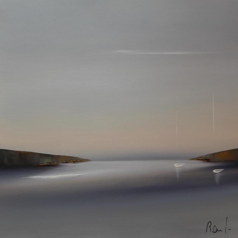 Painting Instant d'émotion 64 by Roussel Marie-Ange et Fanny | Painting Figurative Marine Minimalist Oil