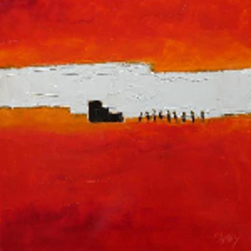 Painting Cramoisi by Shelley | Painting Abstract Oil