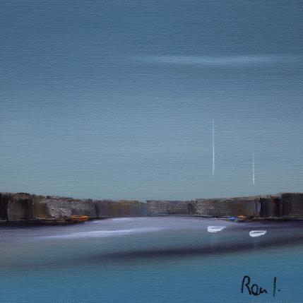 Painting Evasion marine 63 by Roussel Marie-Ange et Fanny | Painting Figurative Oil Marine, Minimalist