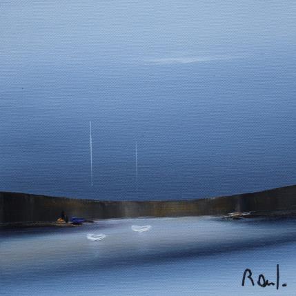 Painting Douce quiétude 63 by Roussel Marie-Ange et Fanny | Painting Figurative Oil Marine, Minimalist