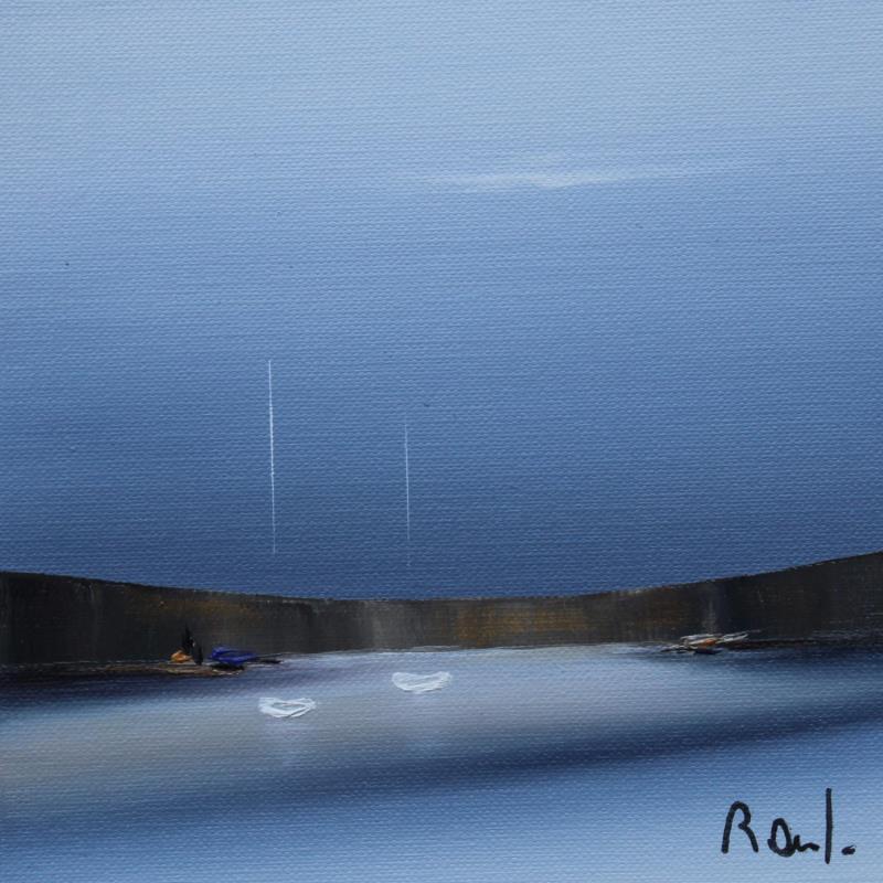 Painting Douce quiétude 63 by Roussel Marie-Ange et Fanny | Painting Figurative Marine Minimalist Oil