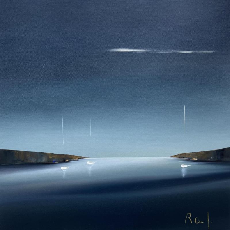 Painting Instant d'émotion 63 by Roussel Marie-Ange et Fanny | Painting Figurative Marine Minimalist Oil