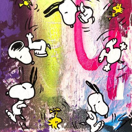 Painting SNOOPY JUMP by Mestres Sergi | Painting Pop-art Acrylic, Graffiti Pop icons