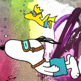 Painting DIVE INTO ANOTHER WORLD by Mestres Sergi | Painting Pop-art Acrylic, Graffiti Pop icons