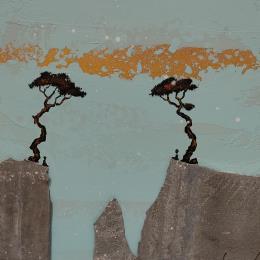 Peinture A 399 par Lemonnier  | Tableau Matiérisme Acrylique, Zinc Paysages