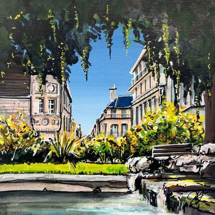 Painting Jardin du Palais des Ducs de Bourgogne à Dijon by Touras Sophie-Kim | Painting Raw art Acrylic Architecture, Landscapes, Pop icons, Urban