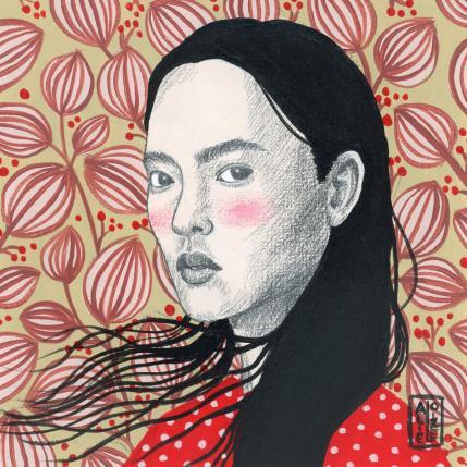 Painting Sayuri by Alie Loizel | Painting Figurative Acrylic Portrait