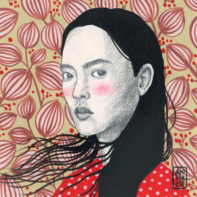 Painting Sayuri by Alie Loizel | Painting Figurative Portrait Acrylic