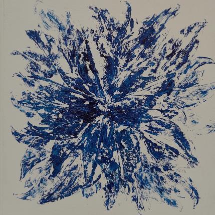 Peinture Fleur de vitrail par Rocco Sophie | Tableau Art Singulier Acrylique, Collage, Sable