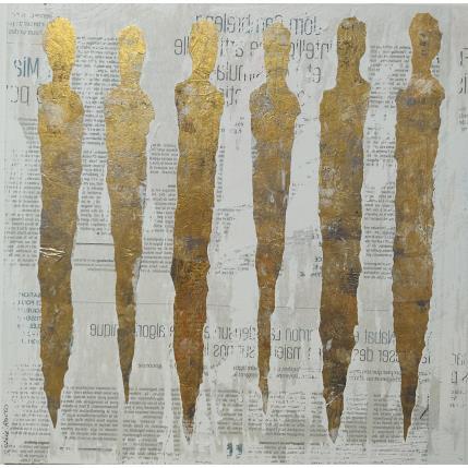 Peinture La chorale par Rocco Sophie | Tableau Art Singulier Acrylique, Collage, Sable