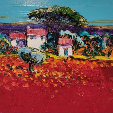 Peinture Cabane dans le Lubéron par Corbière Liisa | Tableau Figuratif Huile Paysages