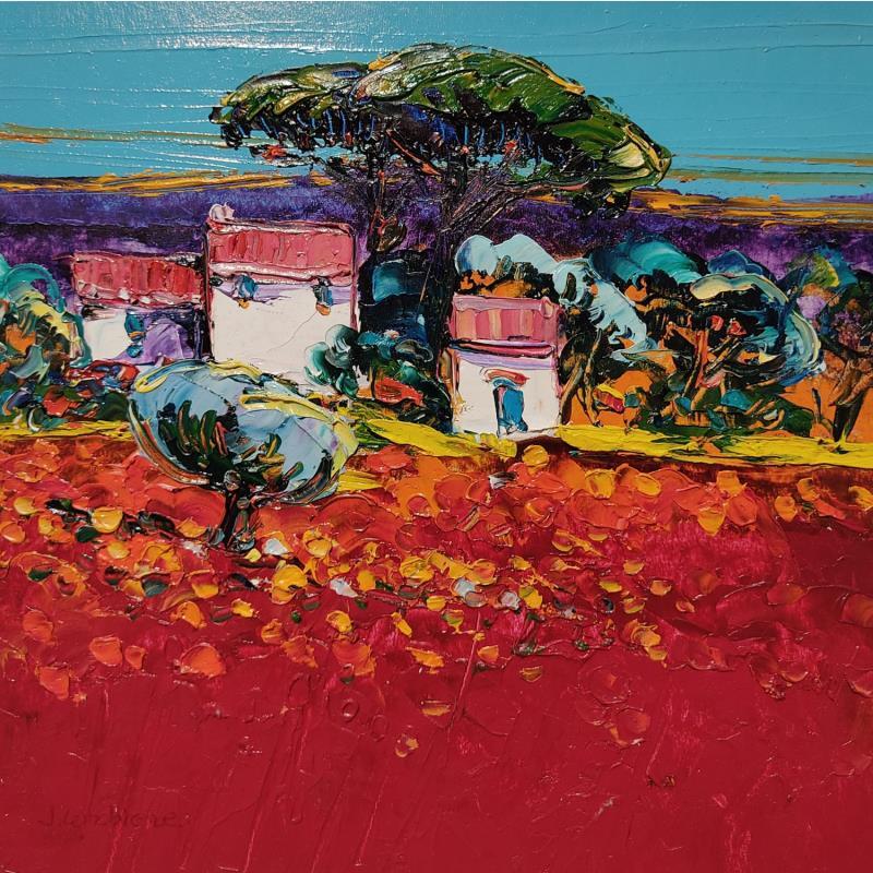 Painting Cabane dans le Lubéron by Corbière Liisa | Painting Figurative Landscapes Oil