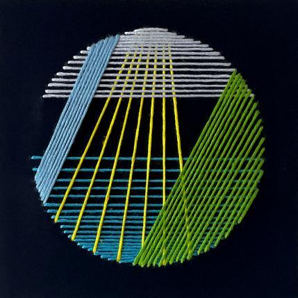 Peinture Filichroma 63 par Pinsard Marine | Tableau Abstrait Textile Minimaliste