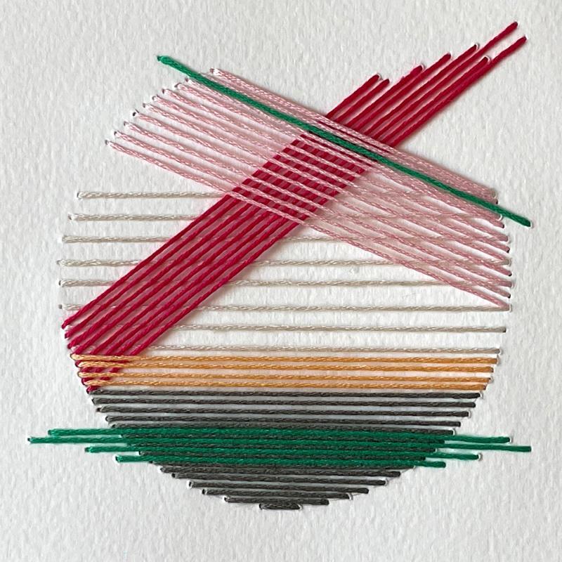 Gemälde Filichroma 68 von Pinsard Marine | Gemälde Abstrakt Minimalistisch Textil