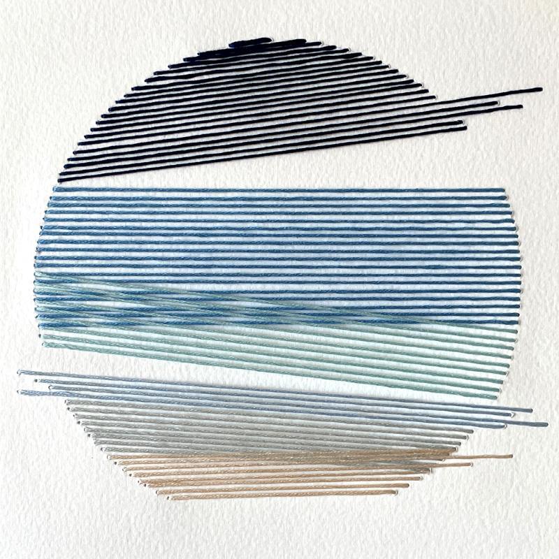 Gemälde Filichroma 73 von Pinsard Marine | Gemälde Abstrakt Minimalistisch Textil