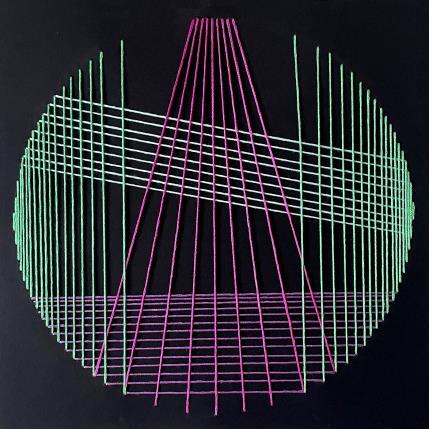 Peinture Filichroma 75 par Pinsard Marine | Tableau Abstrait Textile Minimaliste