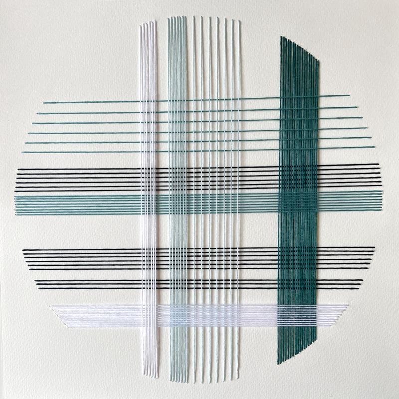 Peinture Filichroma 83 par Pinsard Marine | Tableau Abstrait Minimaliste Textile