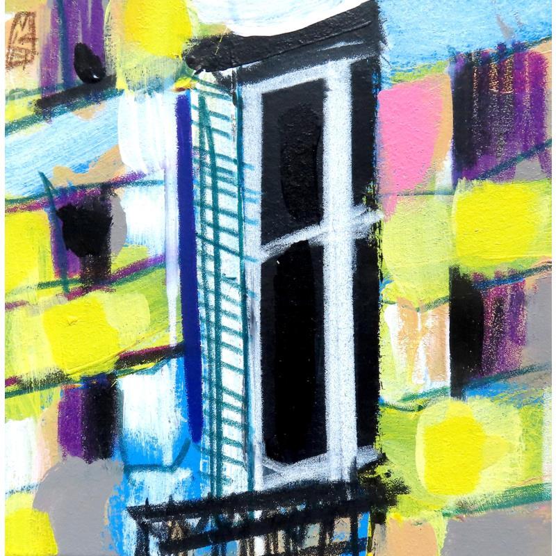 Gemälde Nuit fleurie von Anicet Olivier | Gemälde Figurativ Urban Architektur Acryl Pastell