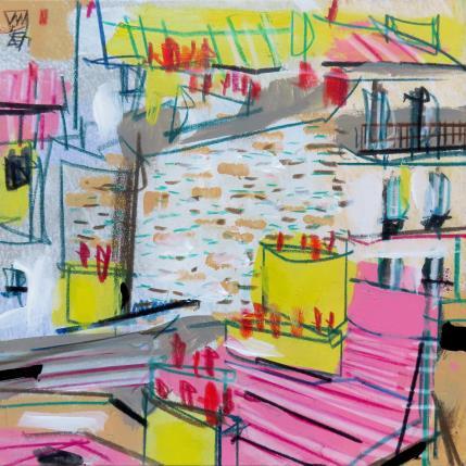 Gemälde D'ici nous pouvons décrocher une étoile von Anicet Olivier | Gemälde Figurativ Acryl, Pastell Architektur, Pop-Ikonen, Urban