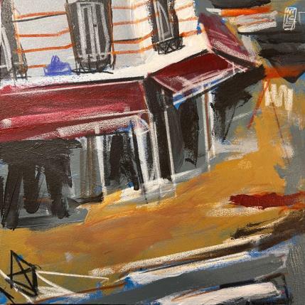 Gemälde En bas des rires appellent à la fête von Anicet Olivier | Gemälde Figurativ Acryl, Pastell Architektur, Urban