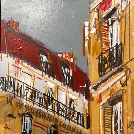 Peinture Les hauts rideaux du 5eme par Anicet Olivier | Tableau Figuratif Acrylique, Pastel Architecture, Urbain